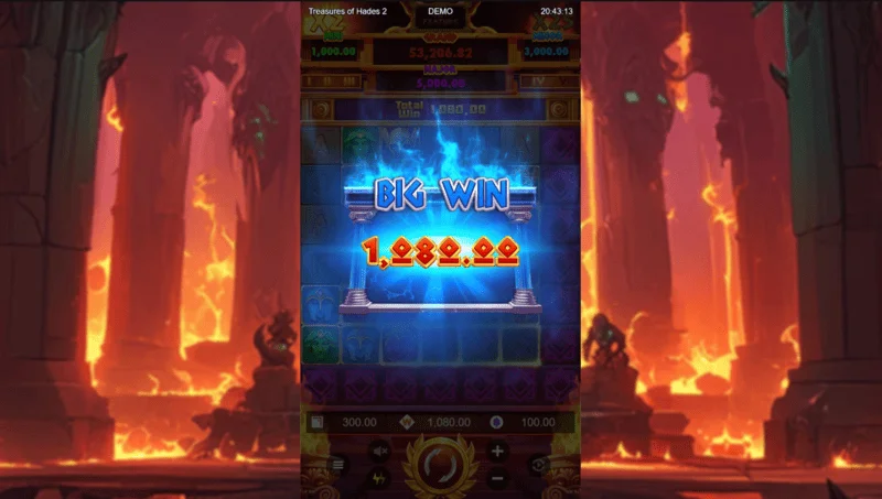 Treasures of Hades 2 - thắng lớn trên lưới mở rộng 7x7 trong slot của Rectangle Games